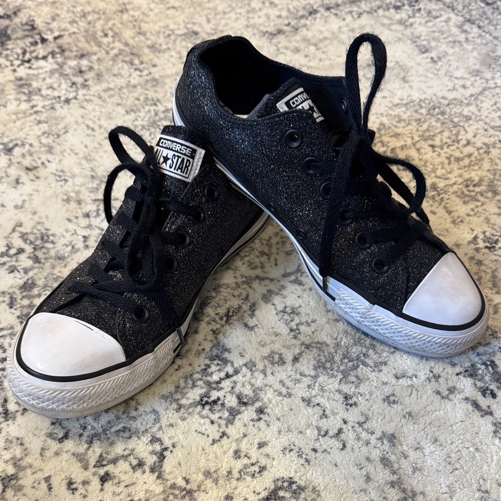 Converse Womens Black Sparkle Sneakers